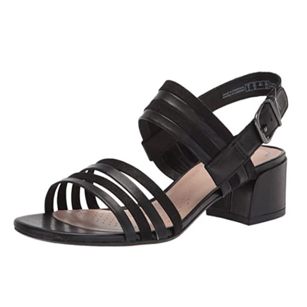 Clarks Women's Caroleigh Bess Dress Sandal Black Combination Size 7.5